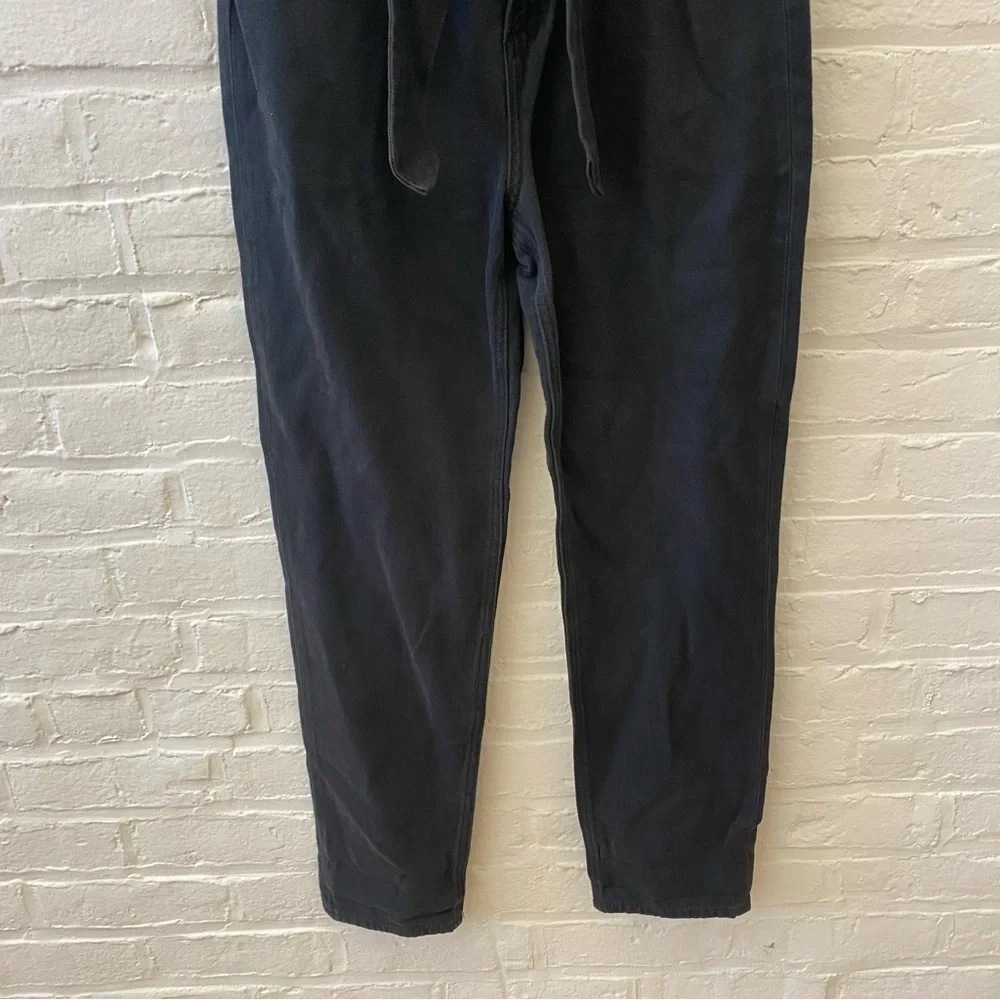 Joe's Jeans || Brinkley High-Rise Paperbag Straight Jeans Belted Black 28‎ NWT
